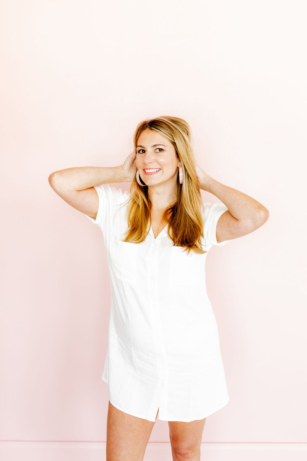 Ashley - Mega Hoop - Blush Satin - Earrings