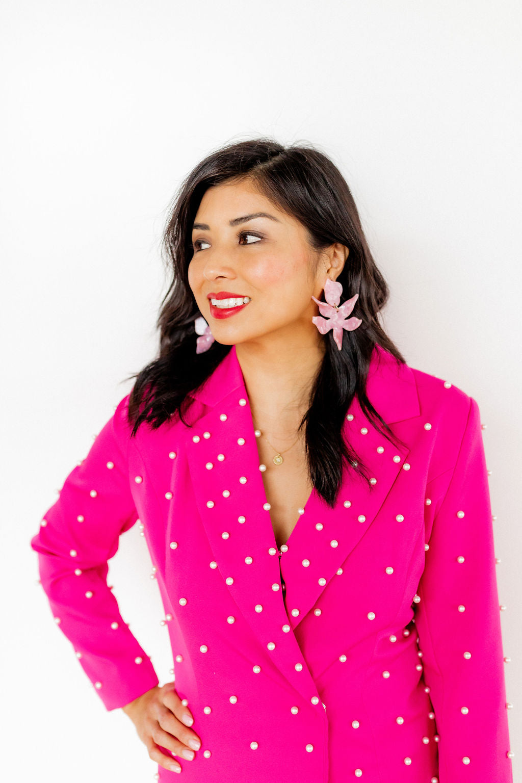 Flora Statement Earrings - Ballet Slipper