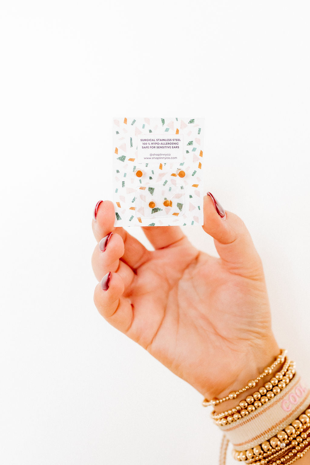 Screwback Stud Earrings - Bri Butterfly White and Red