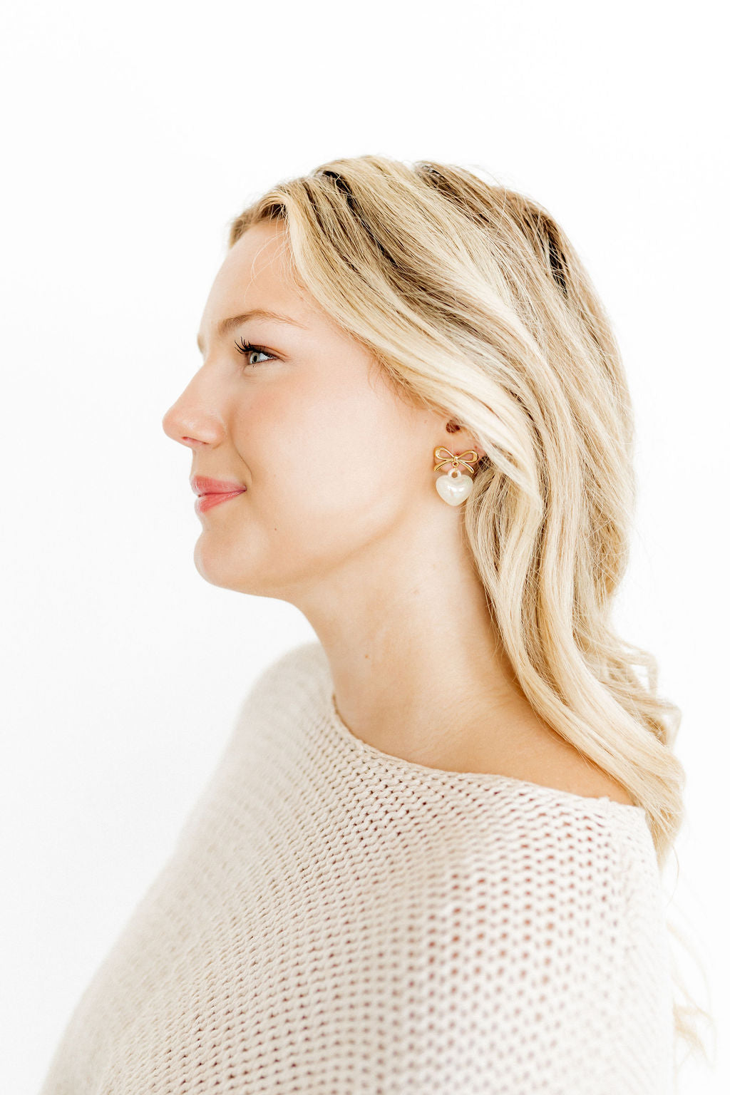 Ruthie Bow and Heart Earring - Iridescent