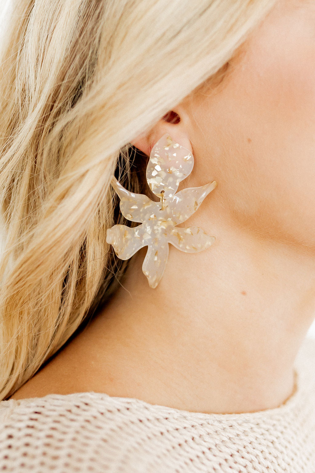 Flora Statement Earrings - Gold Confetti