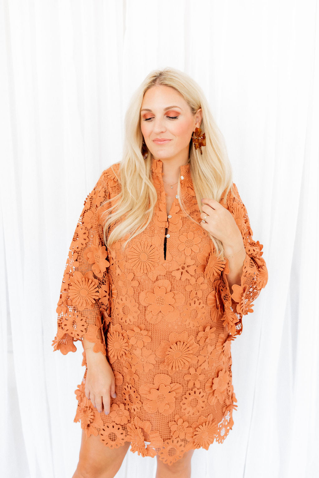 Flora Statement Earrings - Caramel