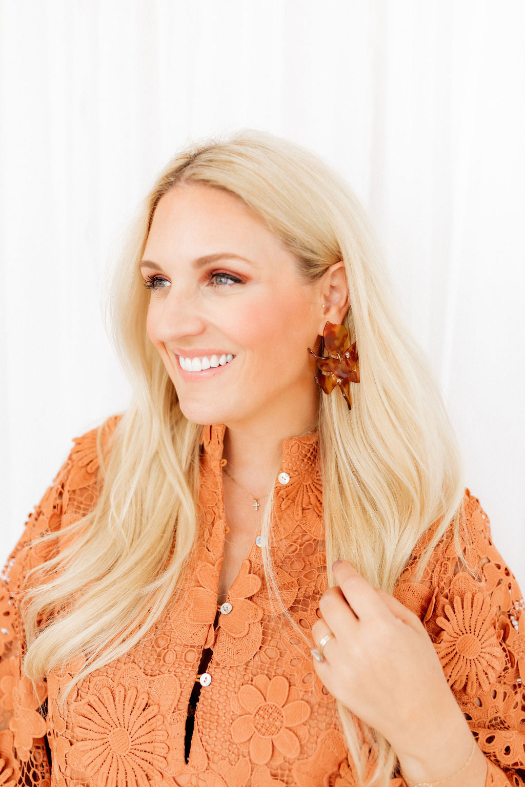 Flora Statement Earrings - Caramel