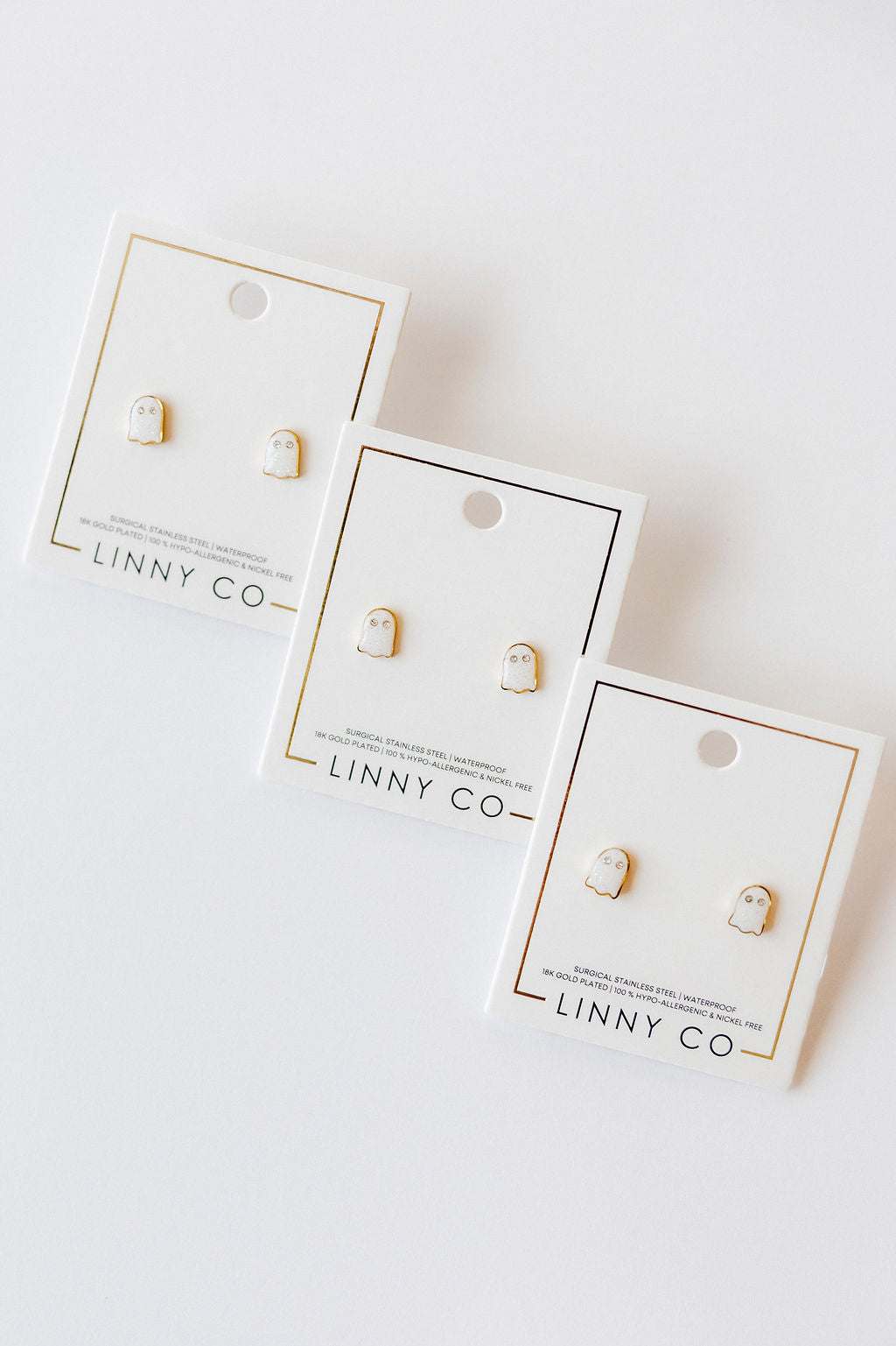 Screwback Stud Earrings - Ghost