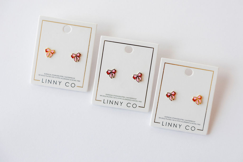 Screwback Stud Earrings - Collins Bow