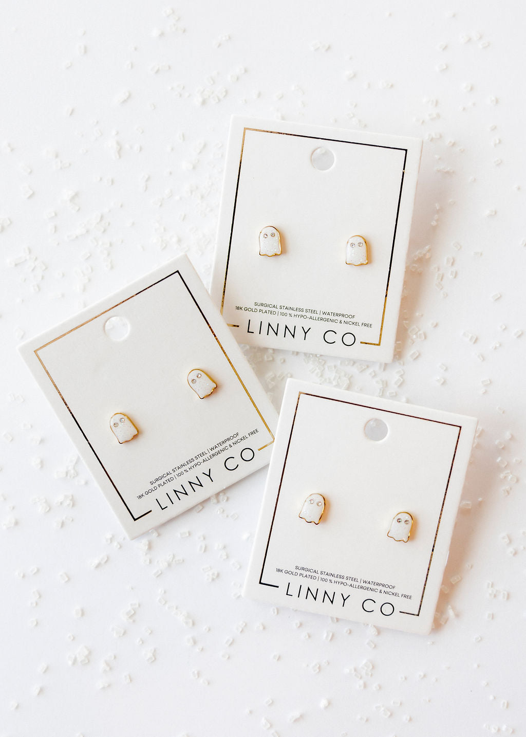 Screwback Stud Earrings - Ghost