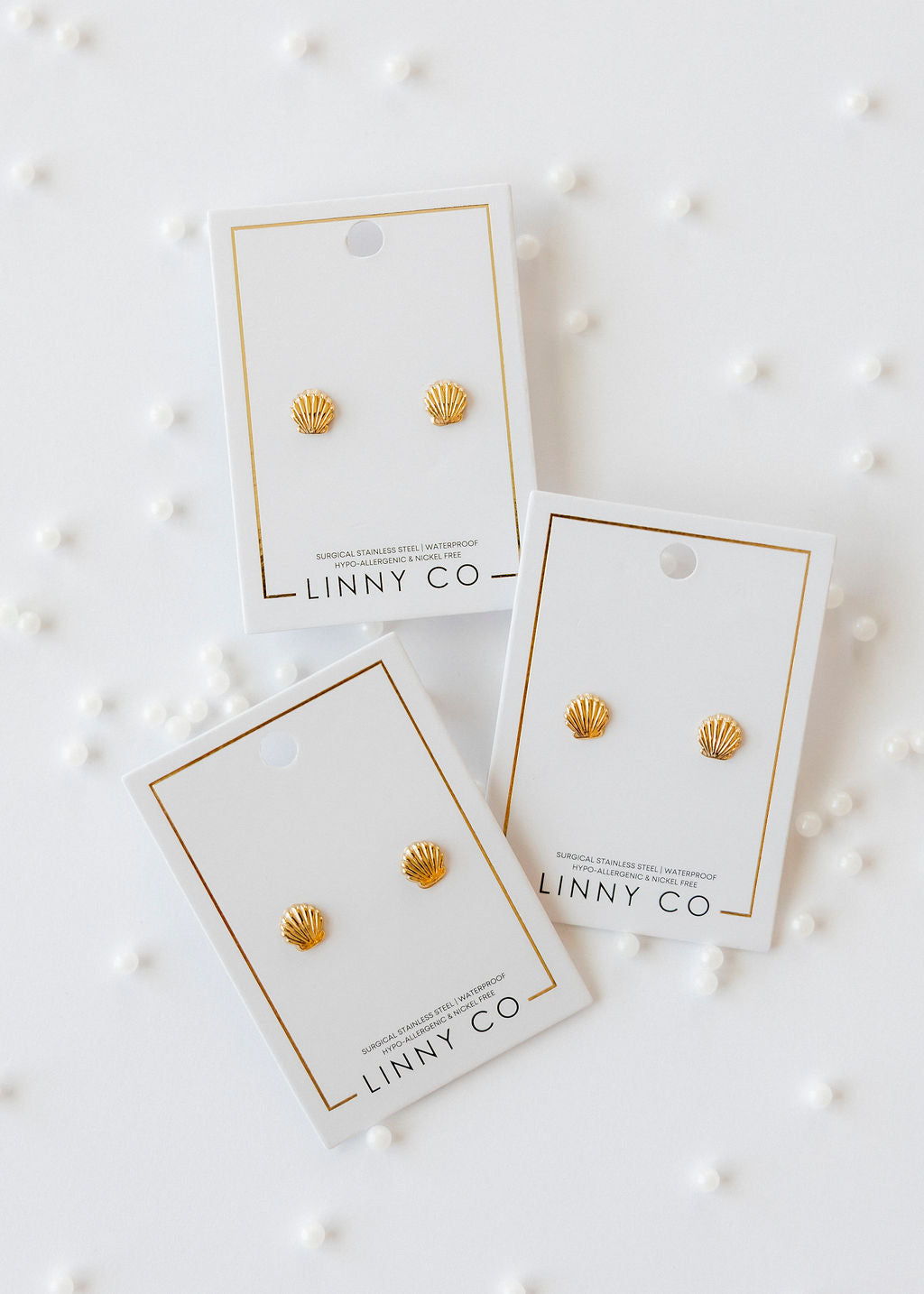 Screwback Stud Earrings - Marina Shell