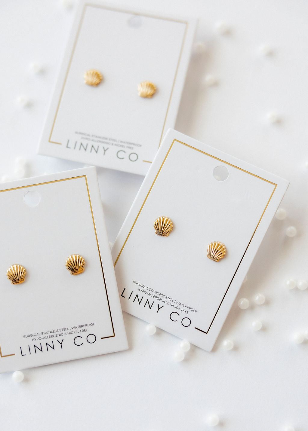 Screwback Stud Earrings - Marina Shell