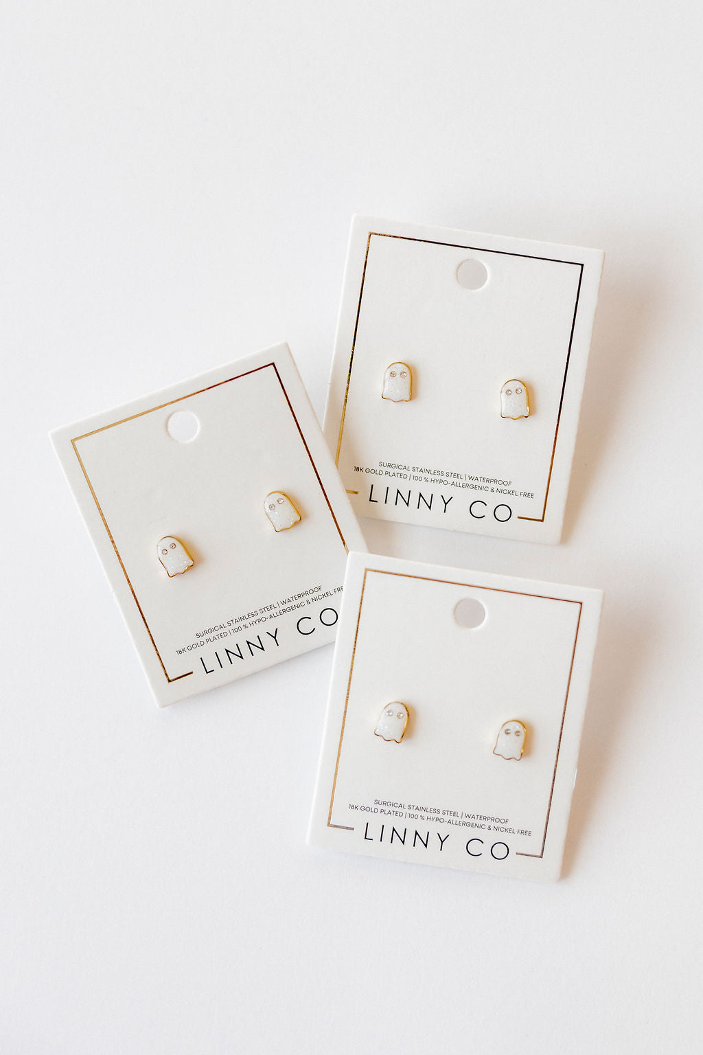 Screwback Stud Earrings - Ghost