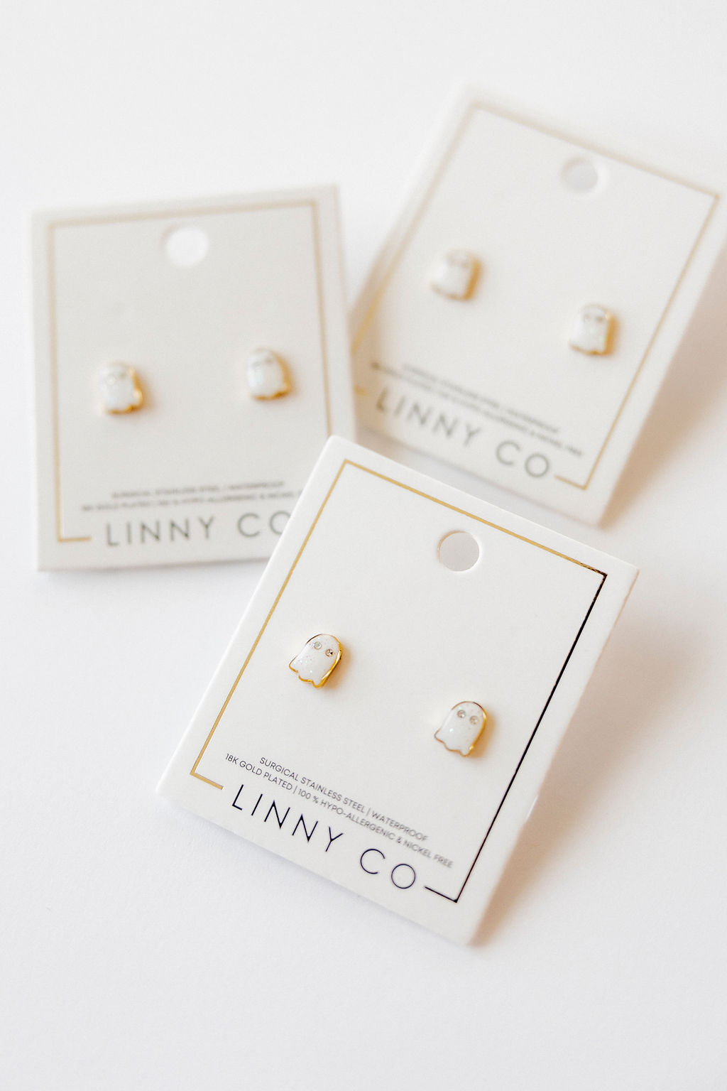 Screwback Stud Earrings - Ghost