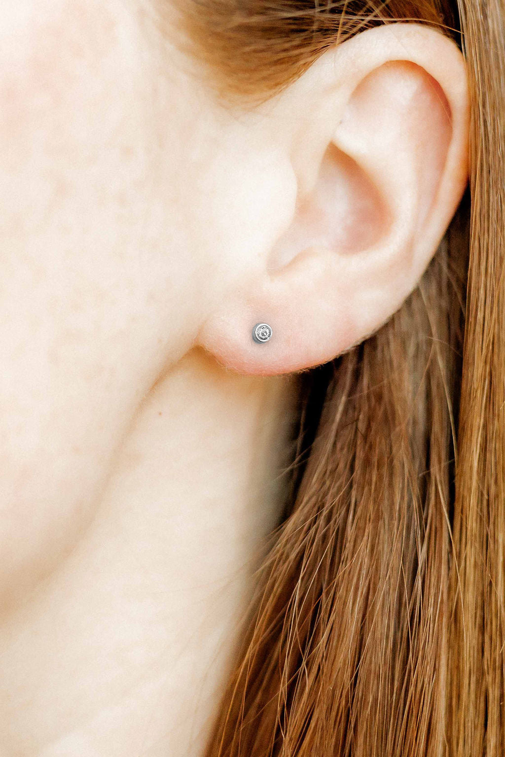 Screwback Stud Earrings - Cooper Clear Silver