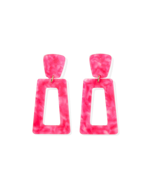 Kennedy Statement Earrings - Cosmic Pink