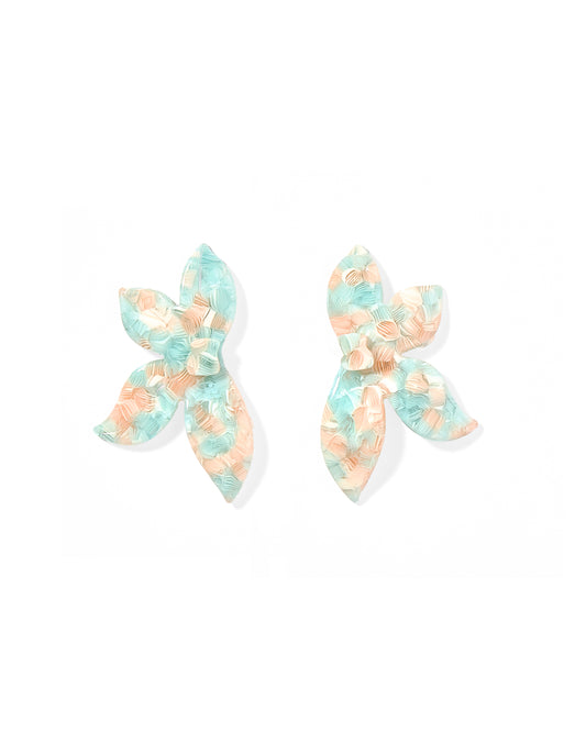 Fern Statement Earrings - Mint Shell
