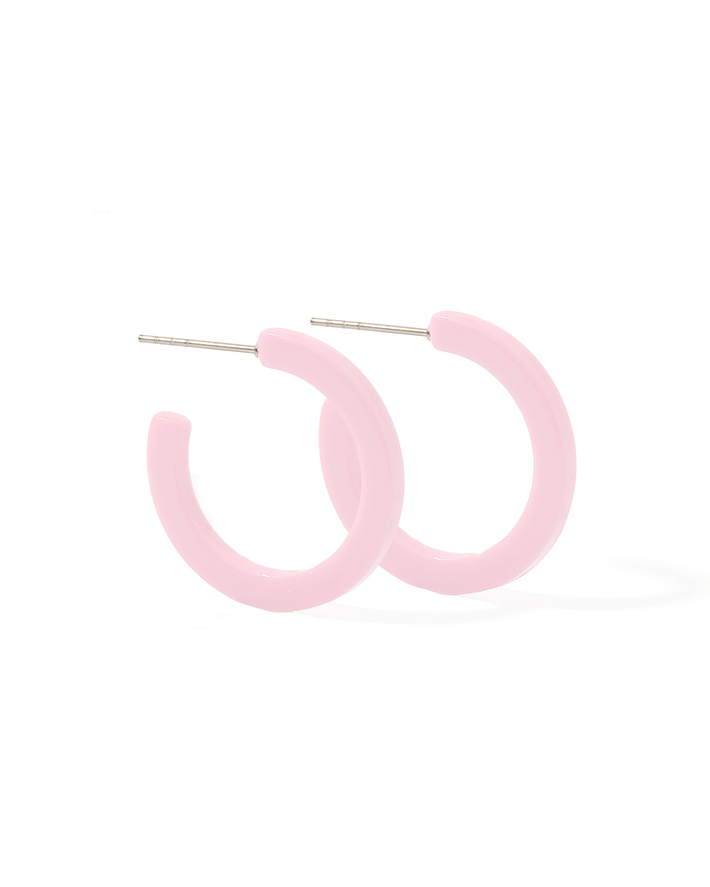 Holly Mini Hoop Earrings - Pink Carnation
