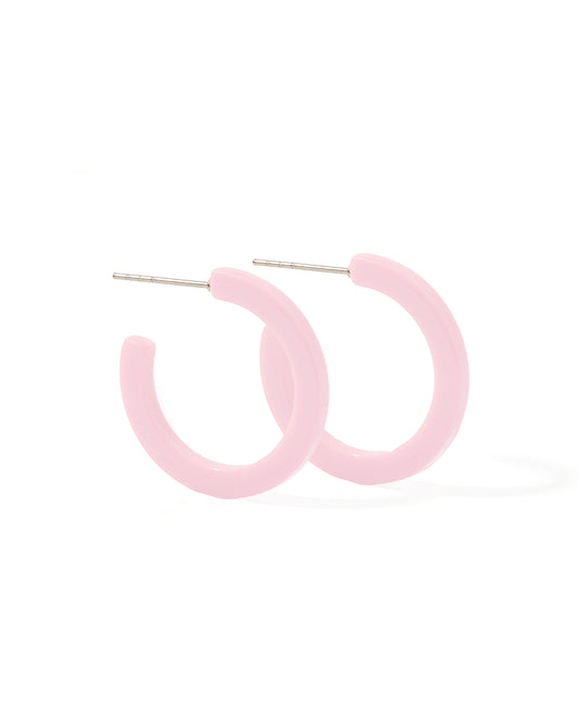 Holly Mini Hoop Earrings - Pink Carnation