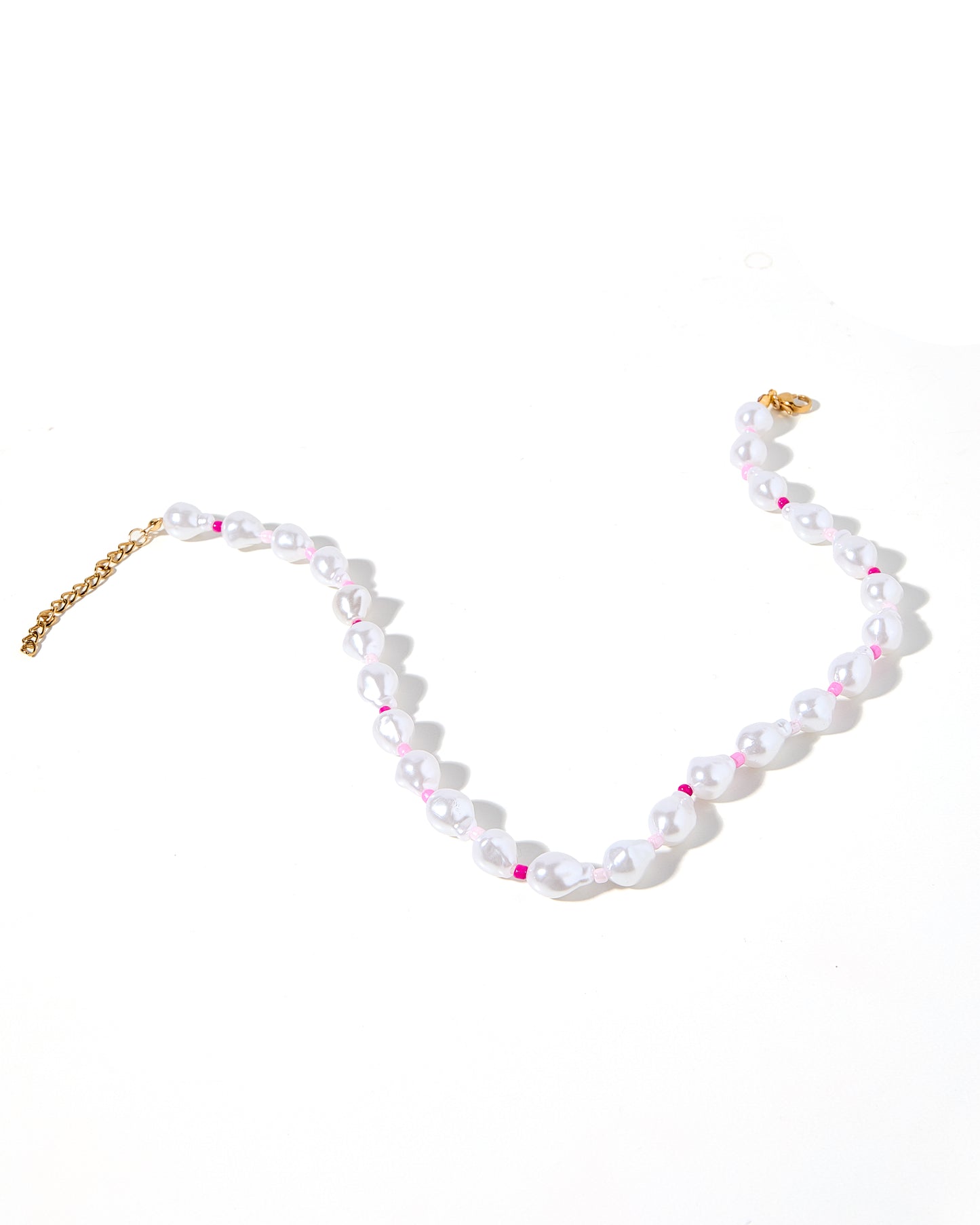 Necklace - Maris Pearl Pink Multi