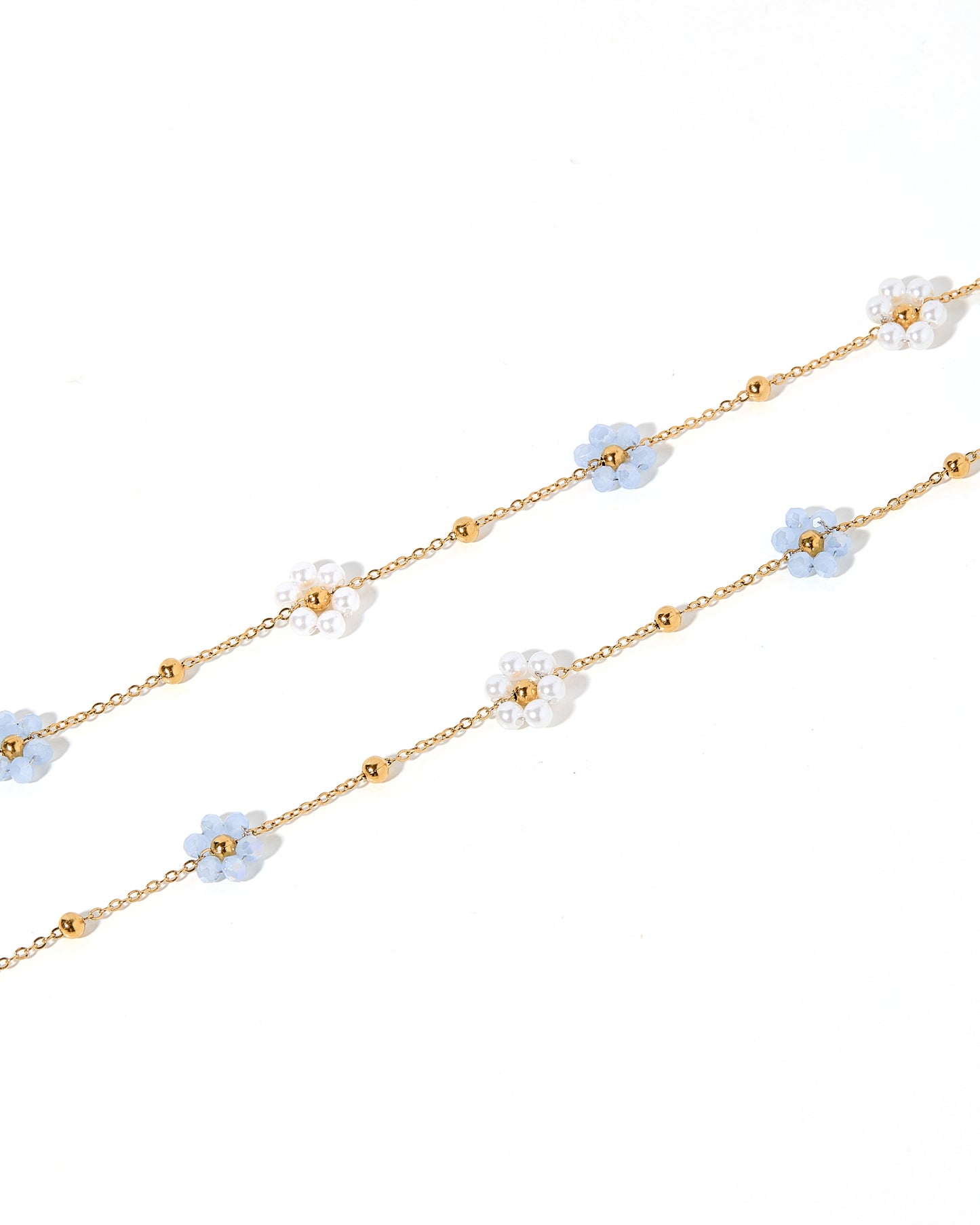 Necklace - Gracie Flower Blue