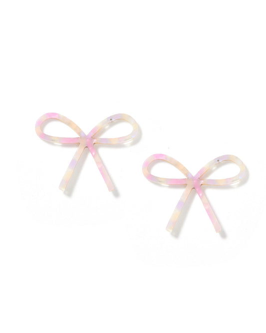 Lola Bow Earrings - Purple Sprinkles