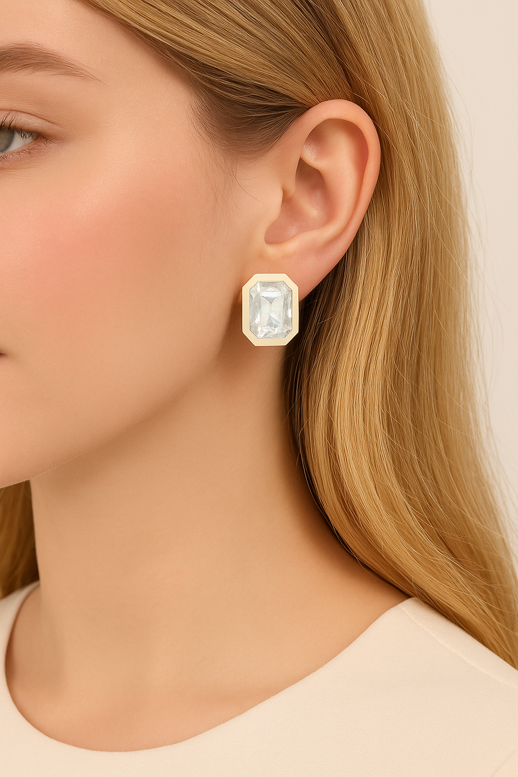 Eva Statement Earrings - White