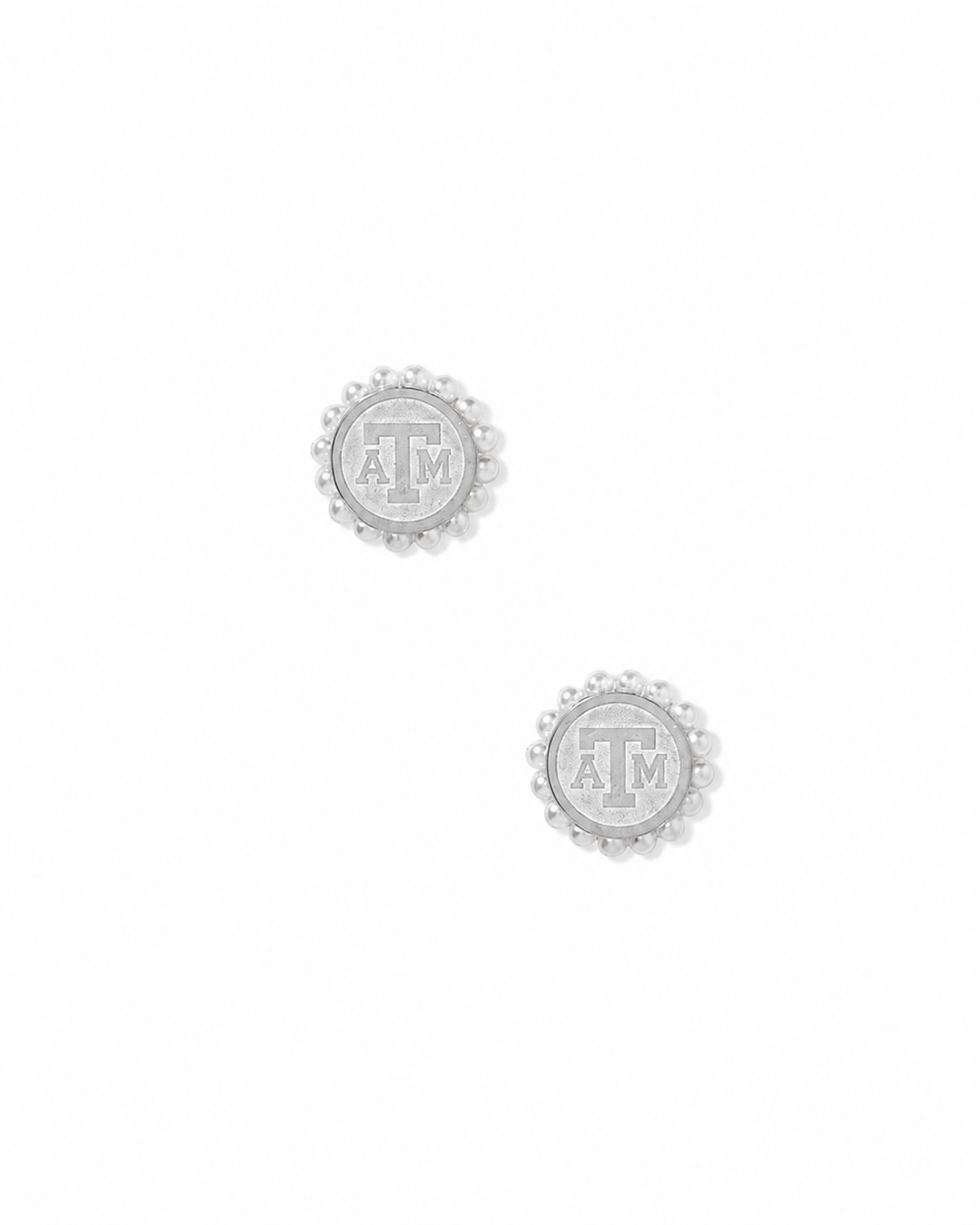 Screwback Stud Earrings - Texas A&M Alice Logo Silver