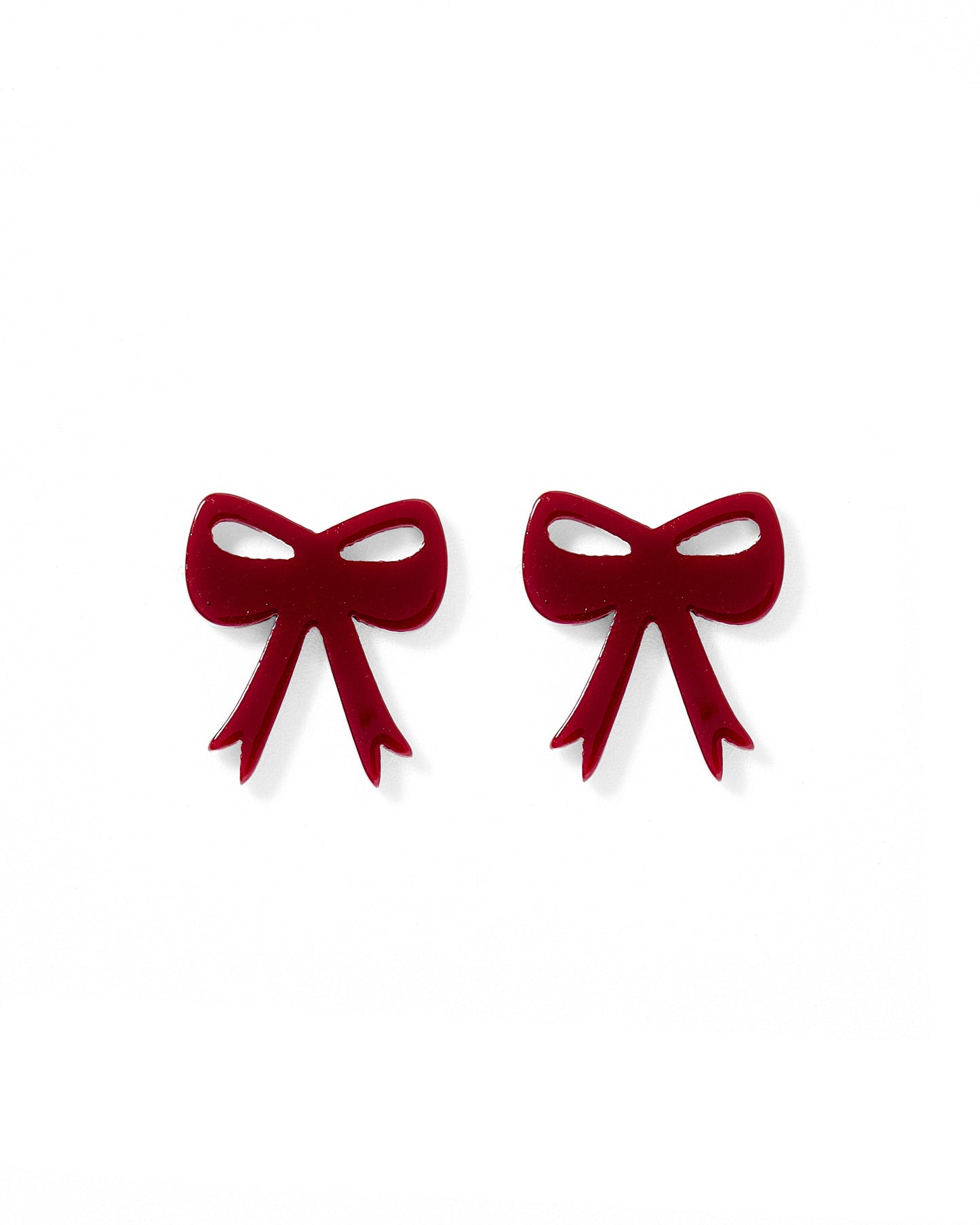 Sophia Bow Earrings - Maroon