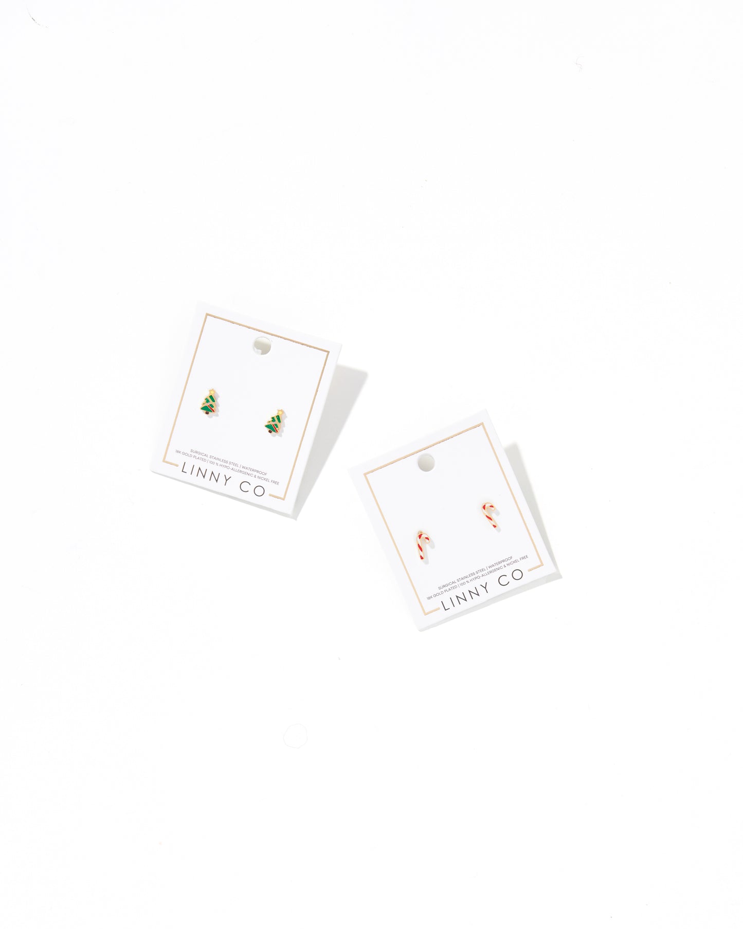 Screwback Stud Earrings - Candy Cane