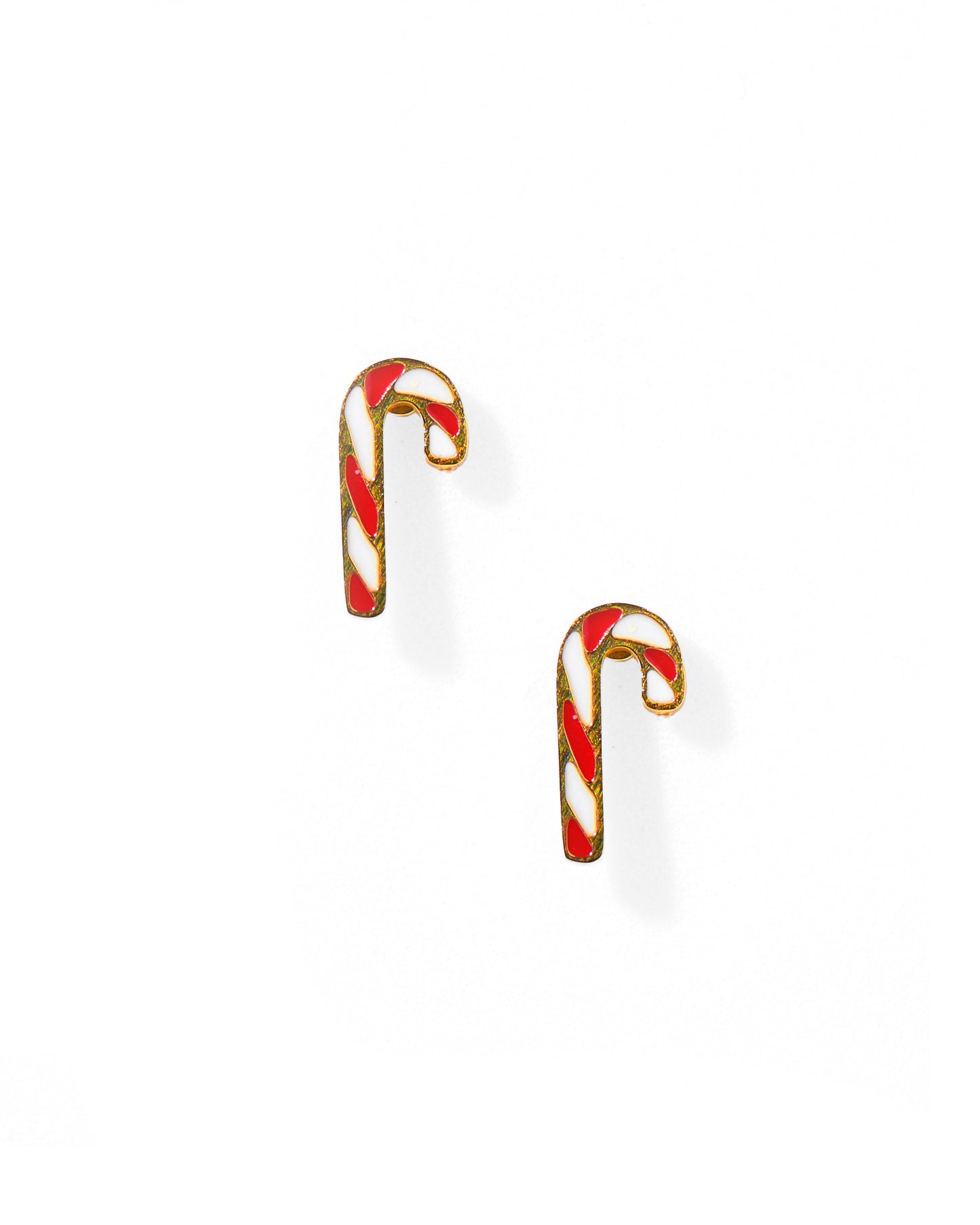 Screwback Stud Earrings - Candy Cane
