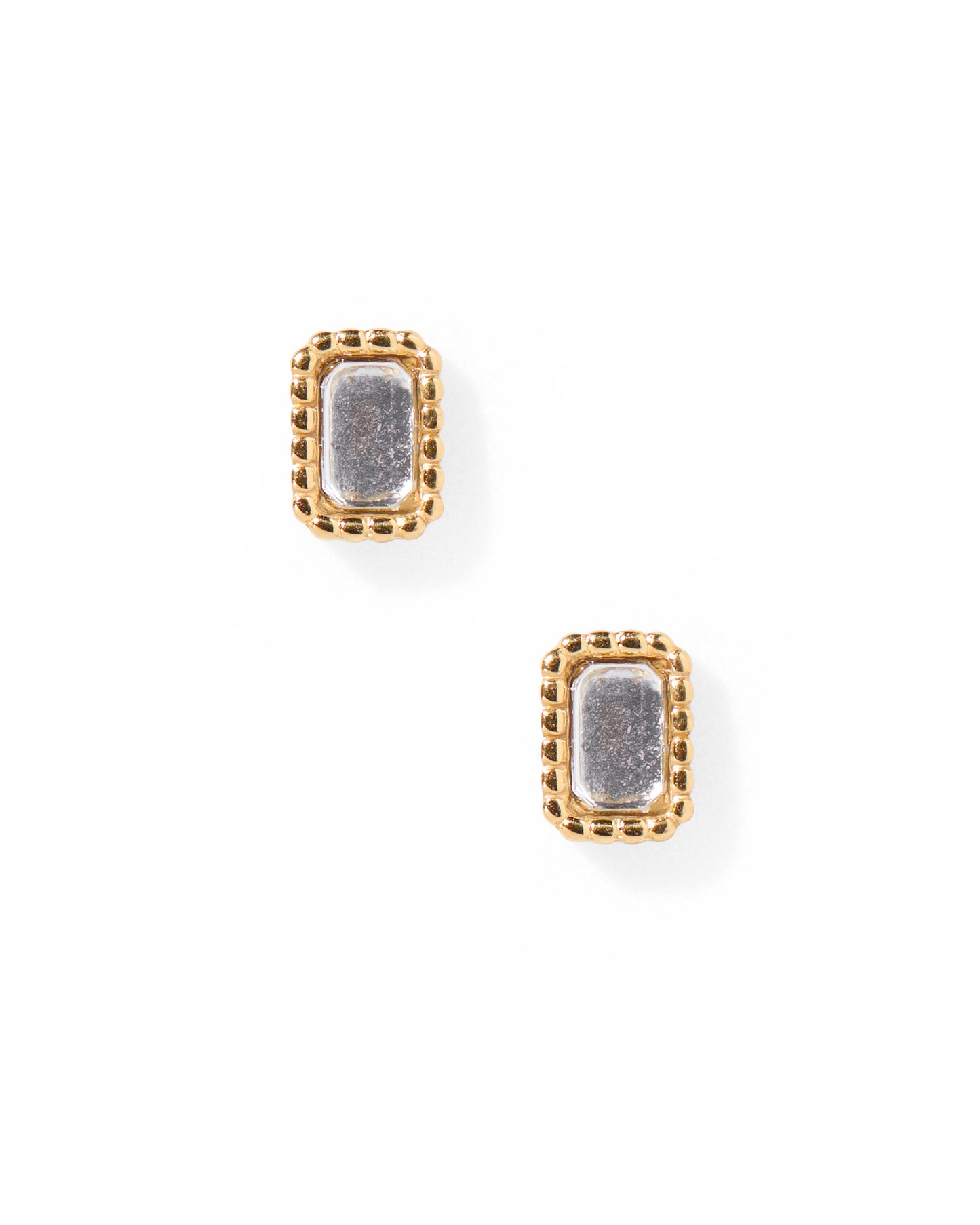 Screwback Stud Earrings - Madison Gold Clear
