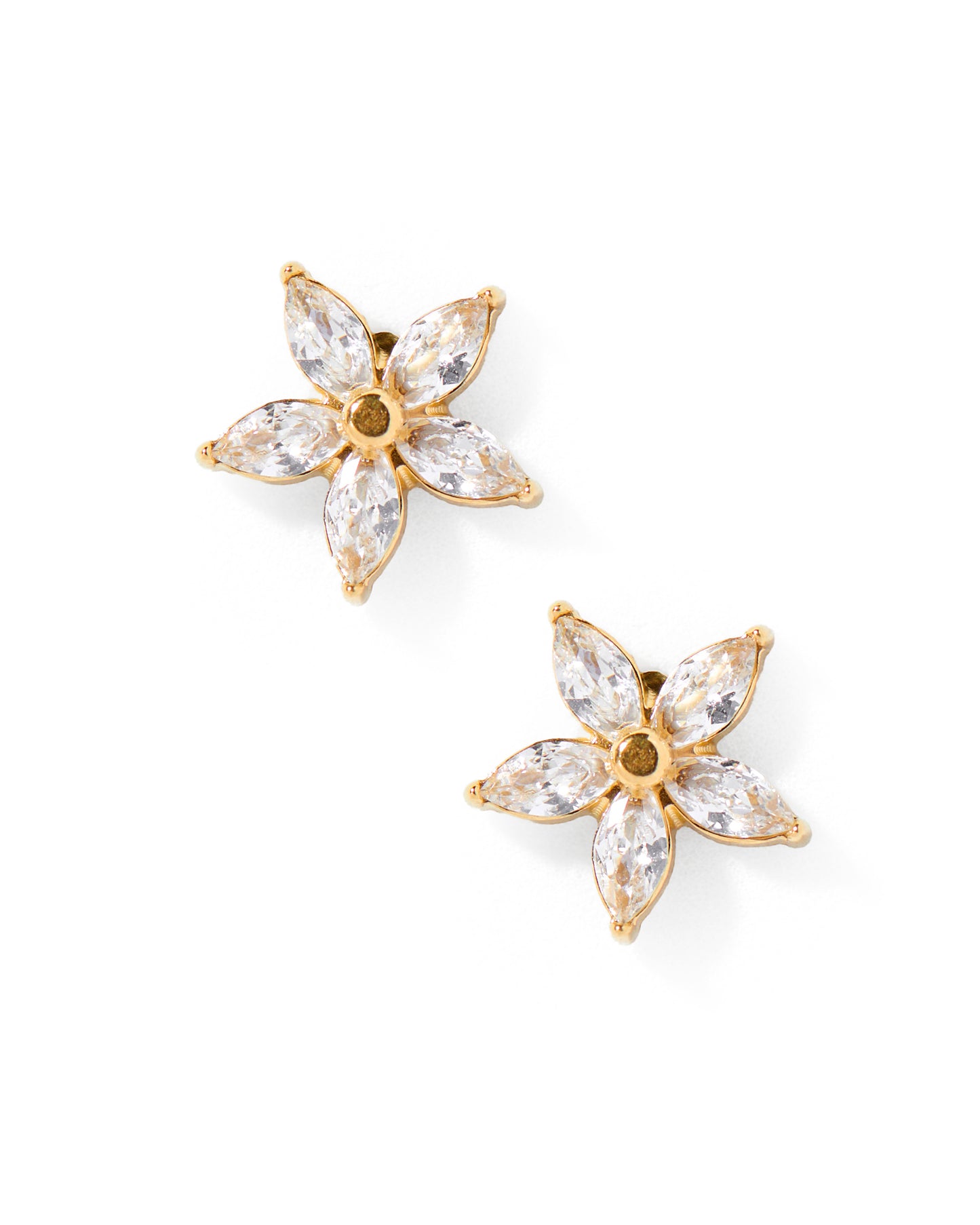 Screwback Stud Earrings - Lily Flower