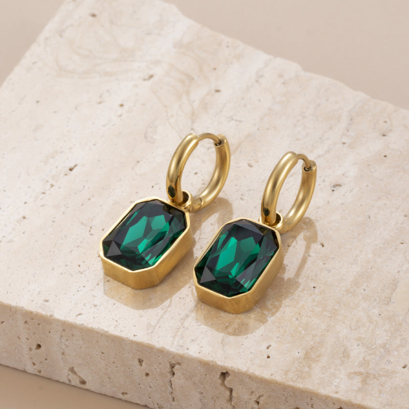 Huggie Charm Earrings - Diana Green