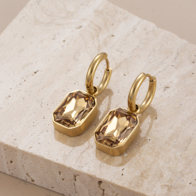 Huggie Charm Earrings - Diana Champagne