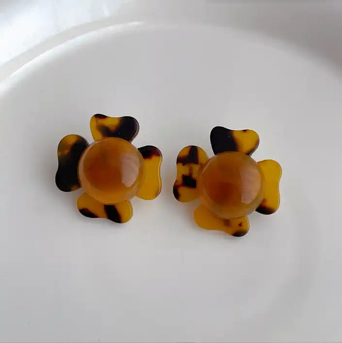Amelia - Brown Tortoise - Earrings