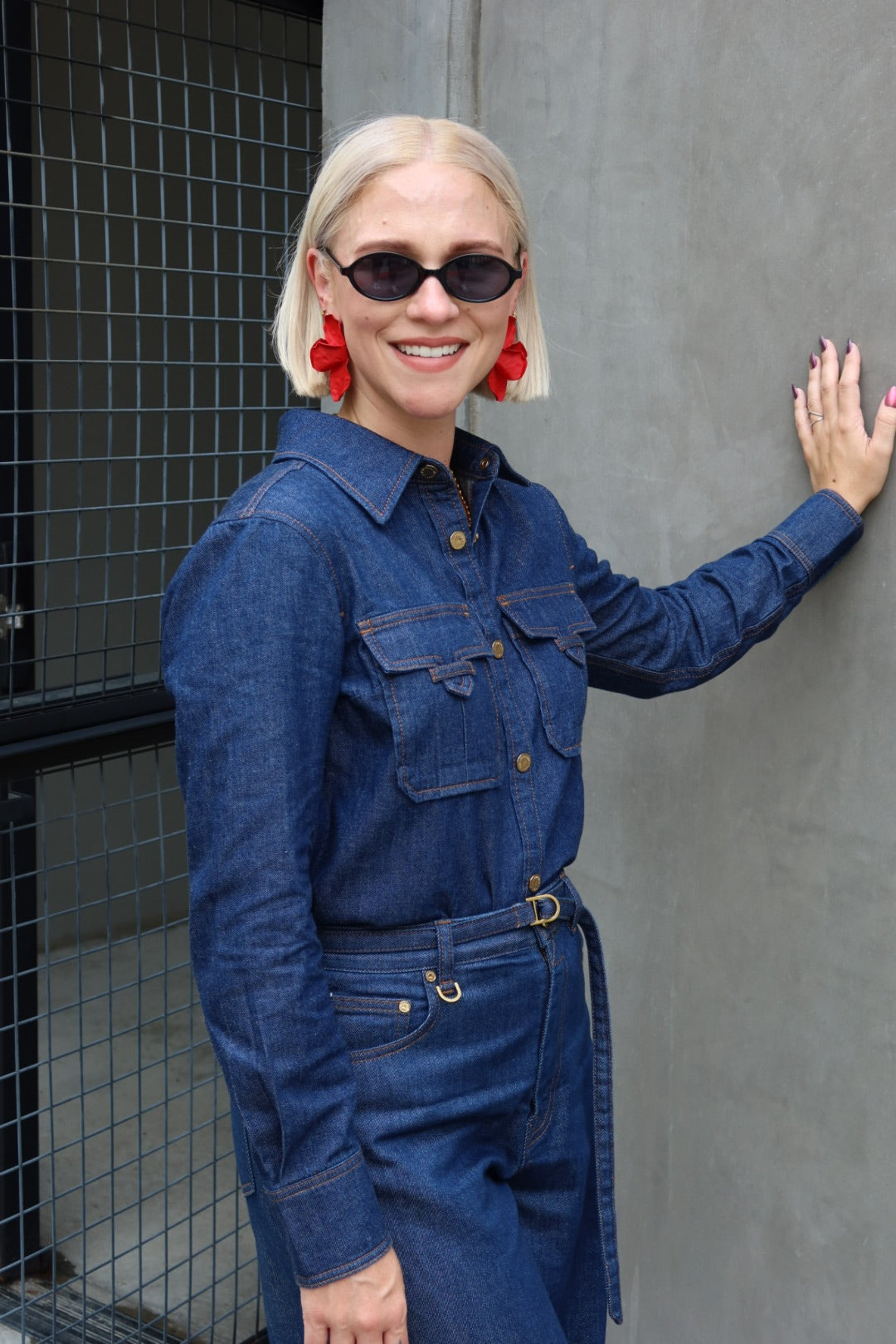 Eden Statement Earrings - Red
