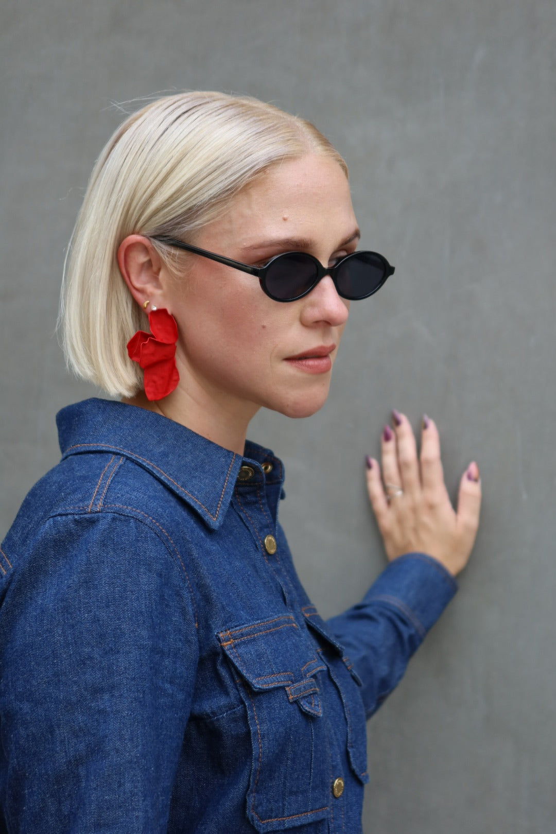 Eden Statement Earrings - Red