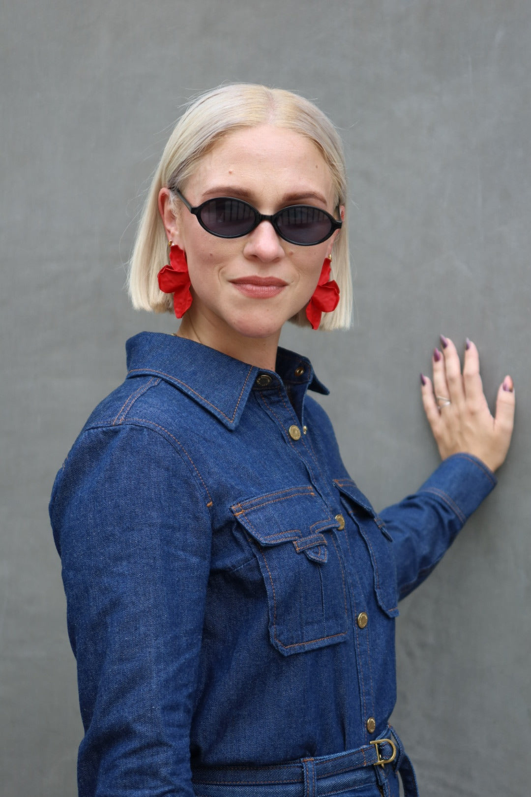 Eden Statement Earrings - Red