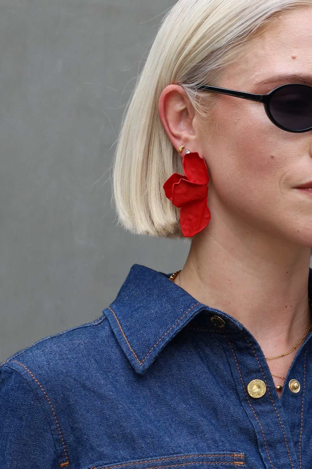 Eden Statement Earrings - Red