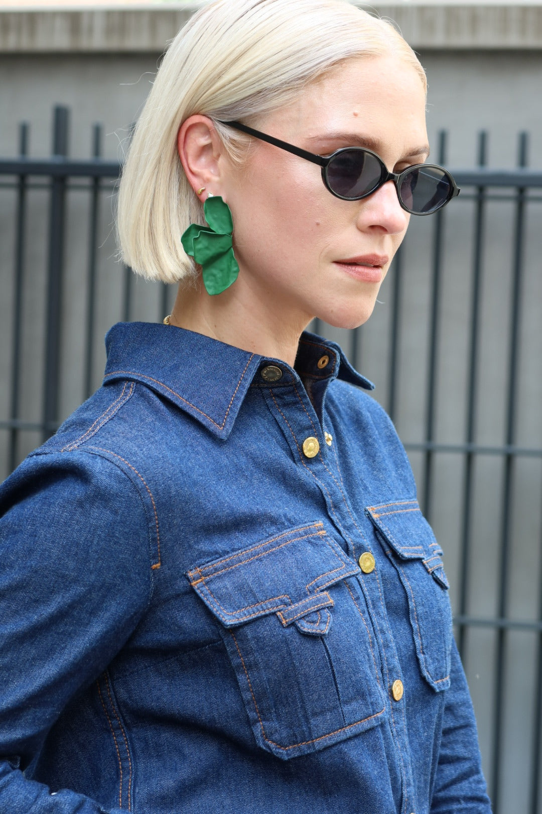 Eden Statement Earrings - Green