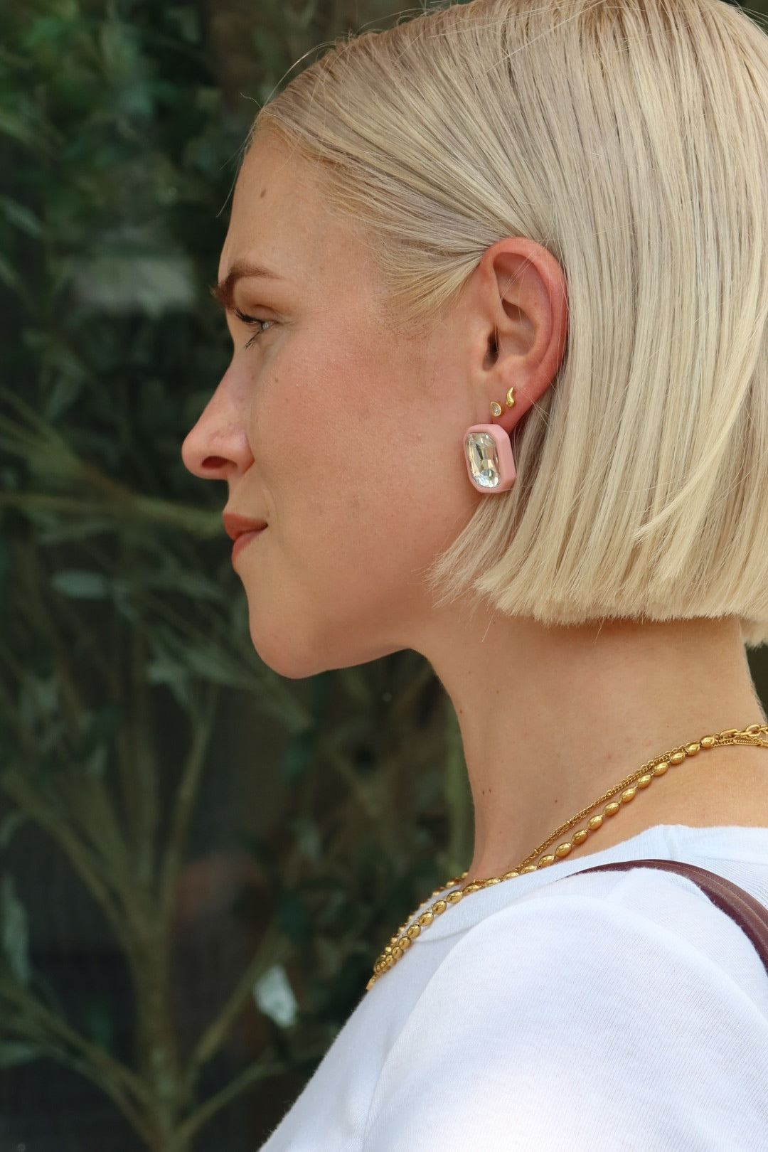 Eva Statement Earrings - Pink