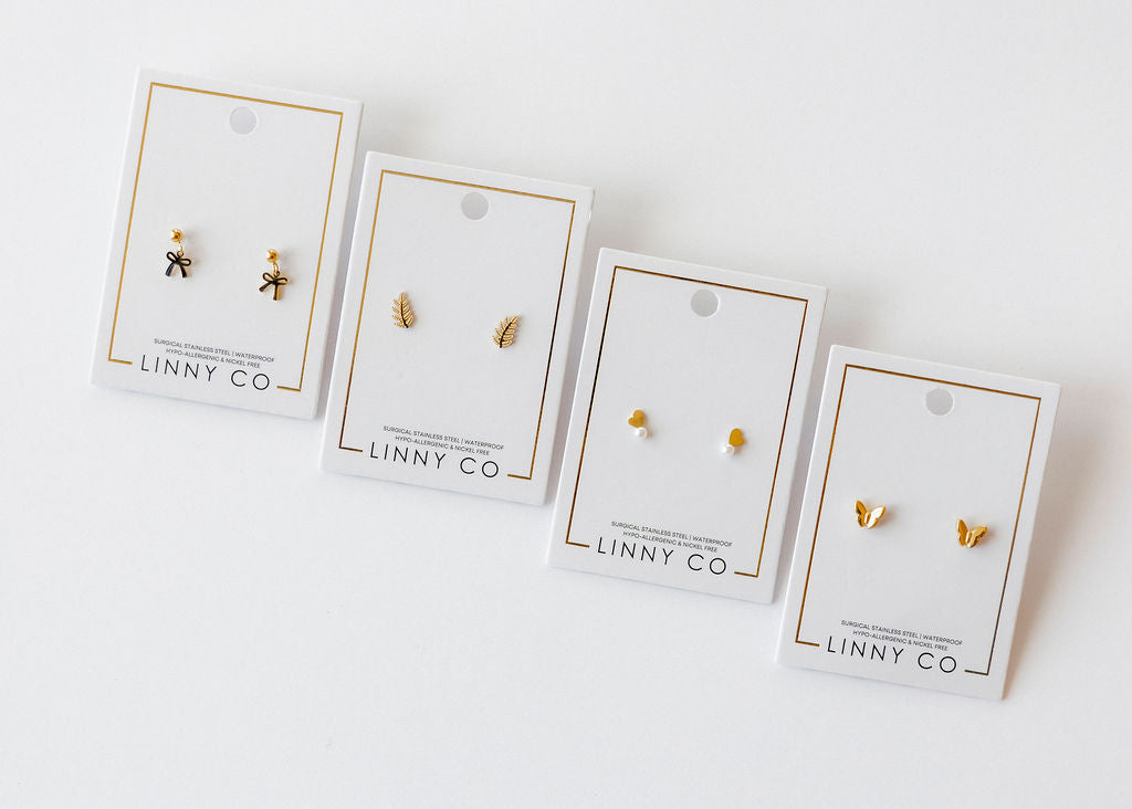 Screwback Stud Earrings - Heidi Pearl Heart