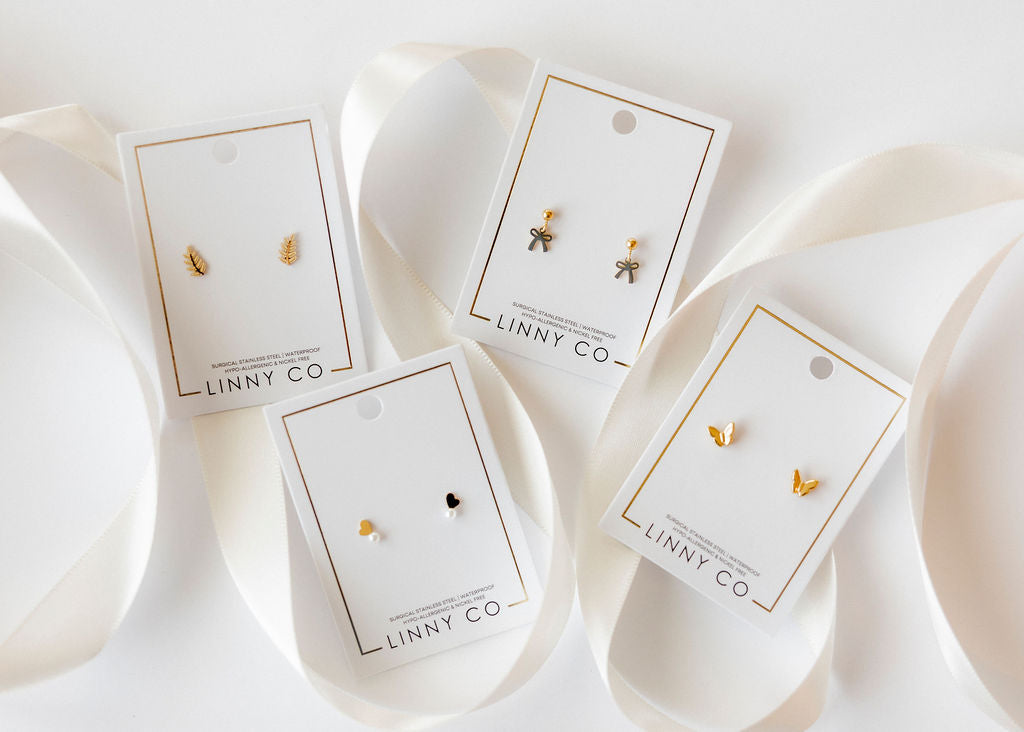 Screwback Stud Earrings - Heidi Pearl Heart
