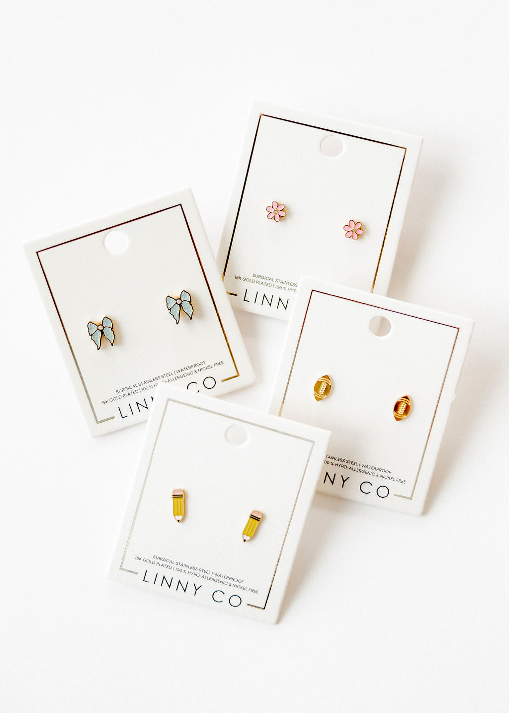 Screwback Stud Earrings - Football