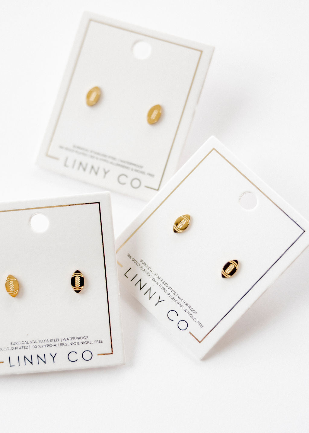 Screwback Stud Earrings - Football