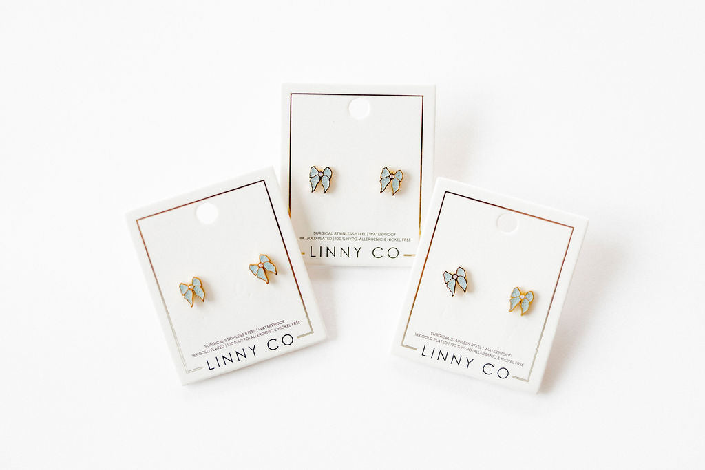 Screwback Stud Earrings - Finley Bow