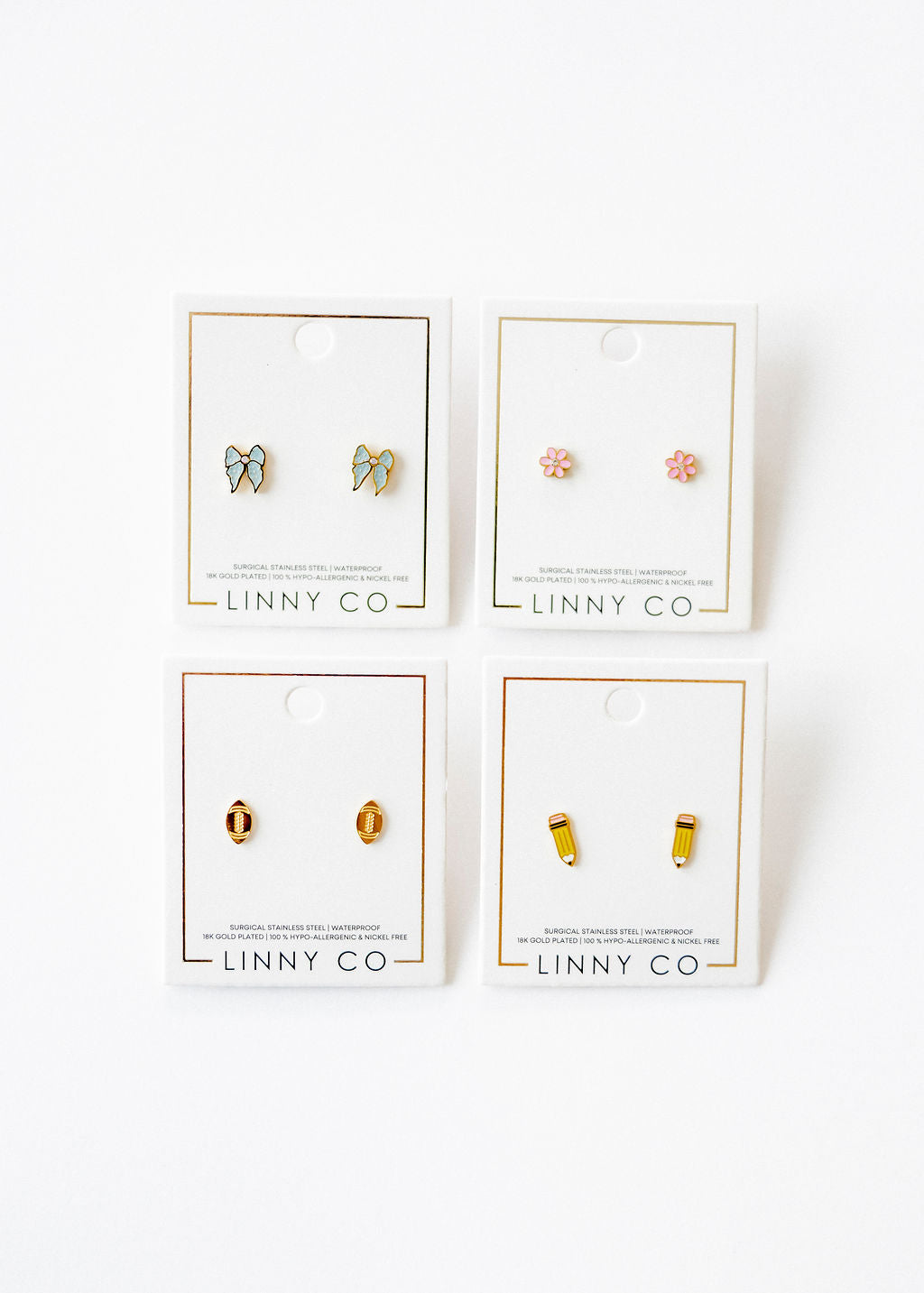 Screwback Stud Earrings - Football