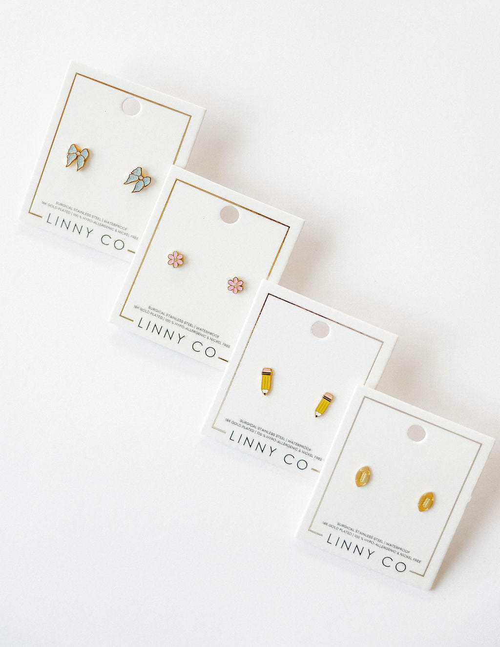 Screwback Stud Earrings - Football