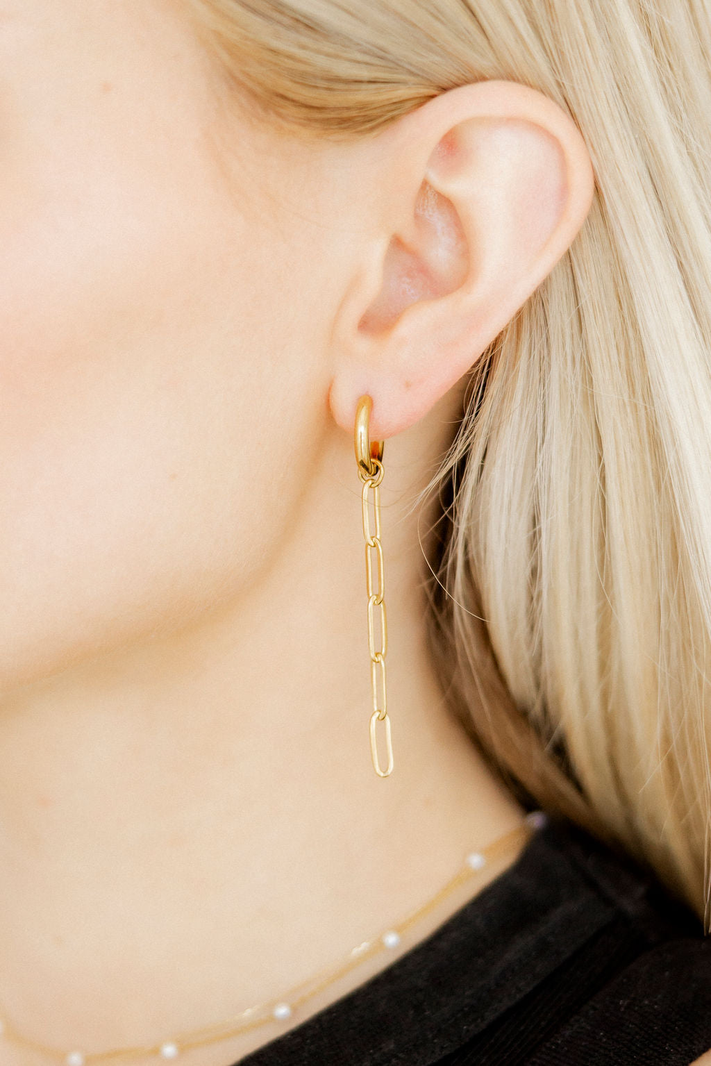 Huggie Charm Earrings - Palmer Paperclip