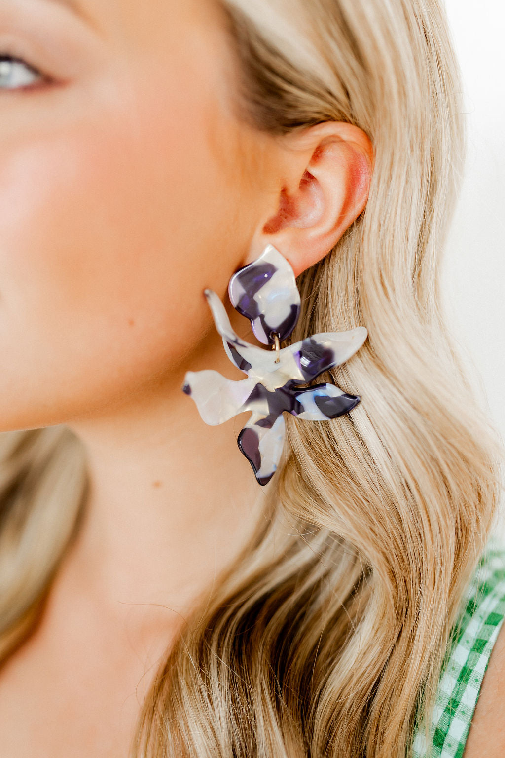 Flora Statement Earrings - Midnight Rain