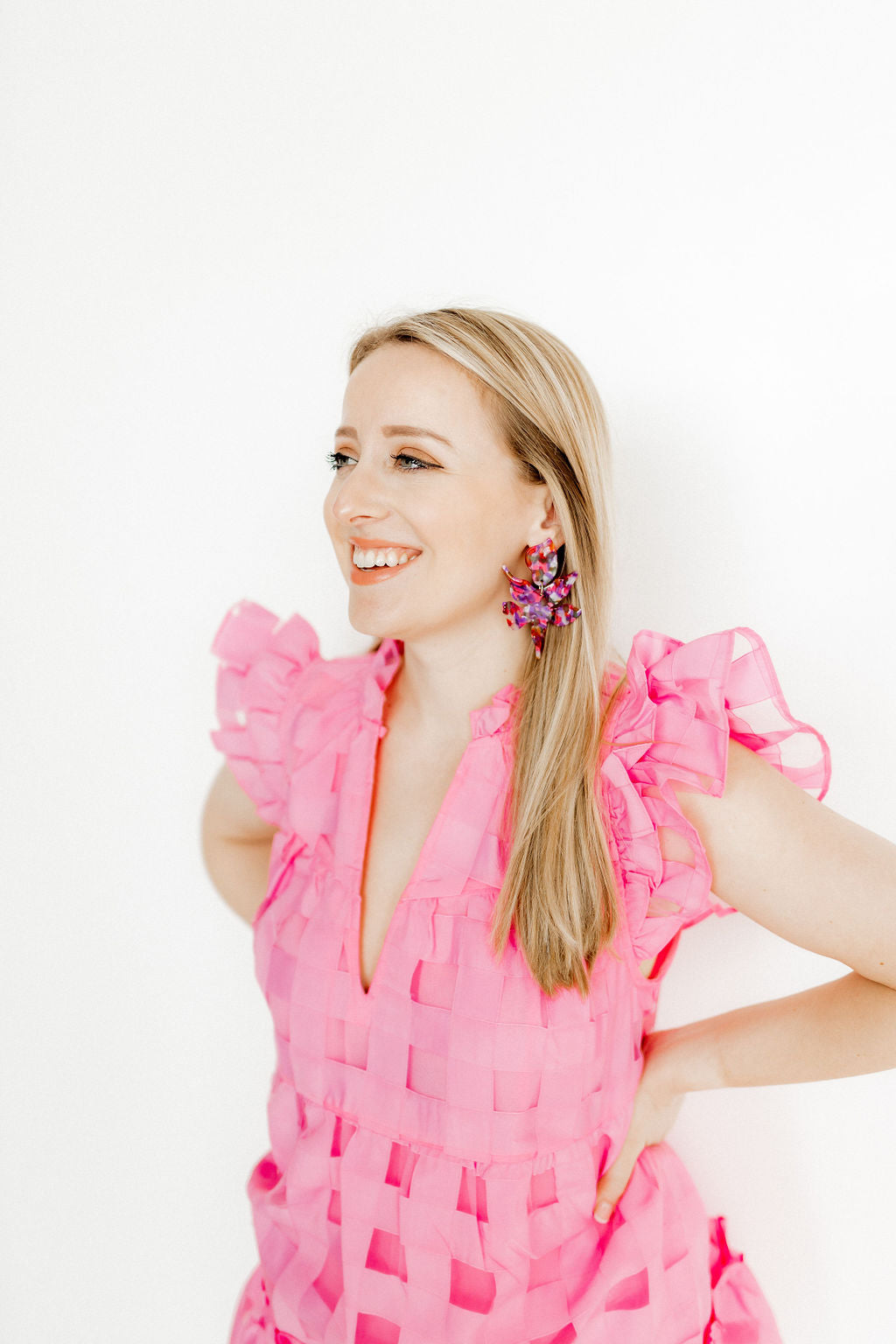 Flora Statement Earrings - Pink Multi