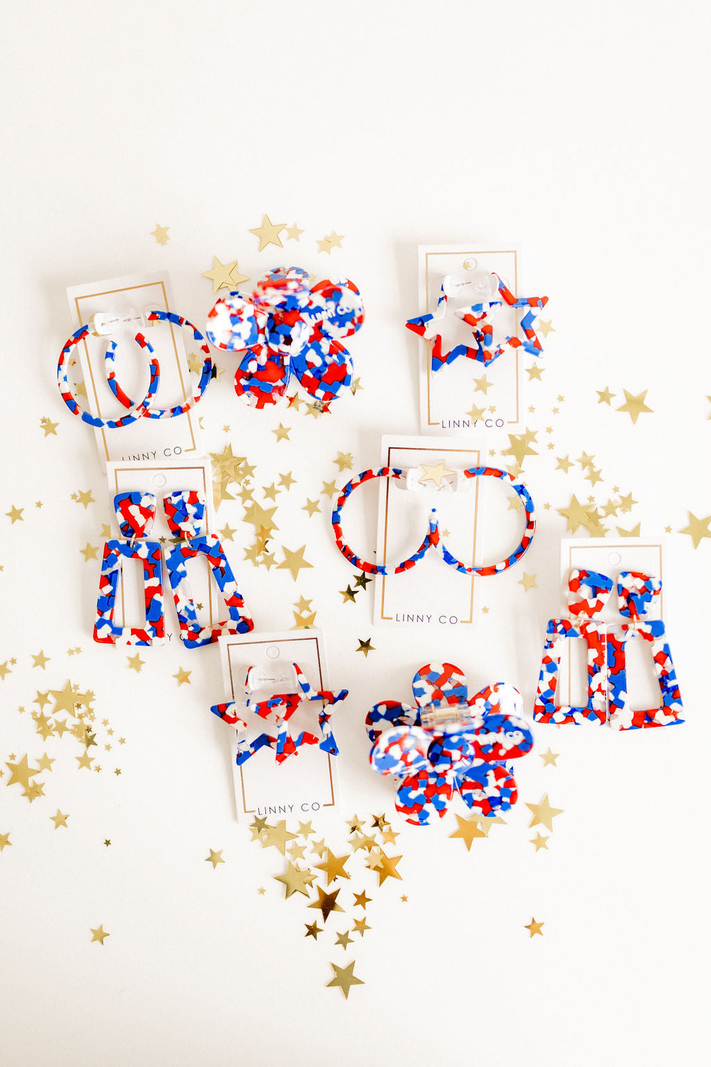 Holly - Medium Hoop - Red, White and Blue - Earrings