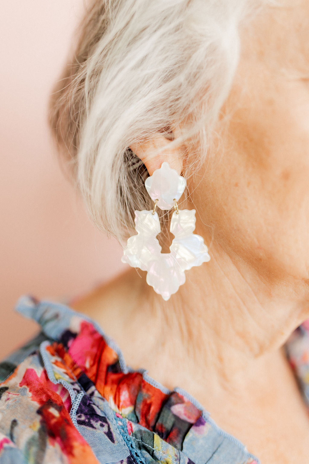 Michelle Statement Earrings - Iridescent